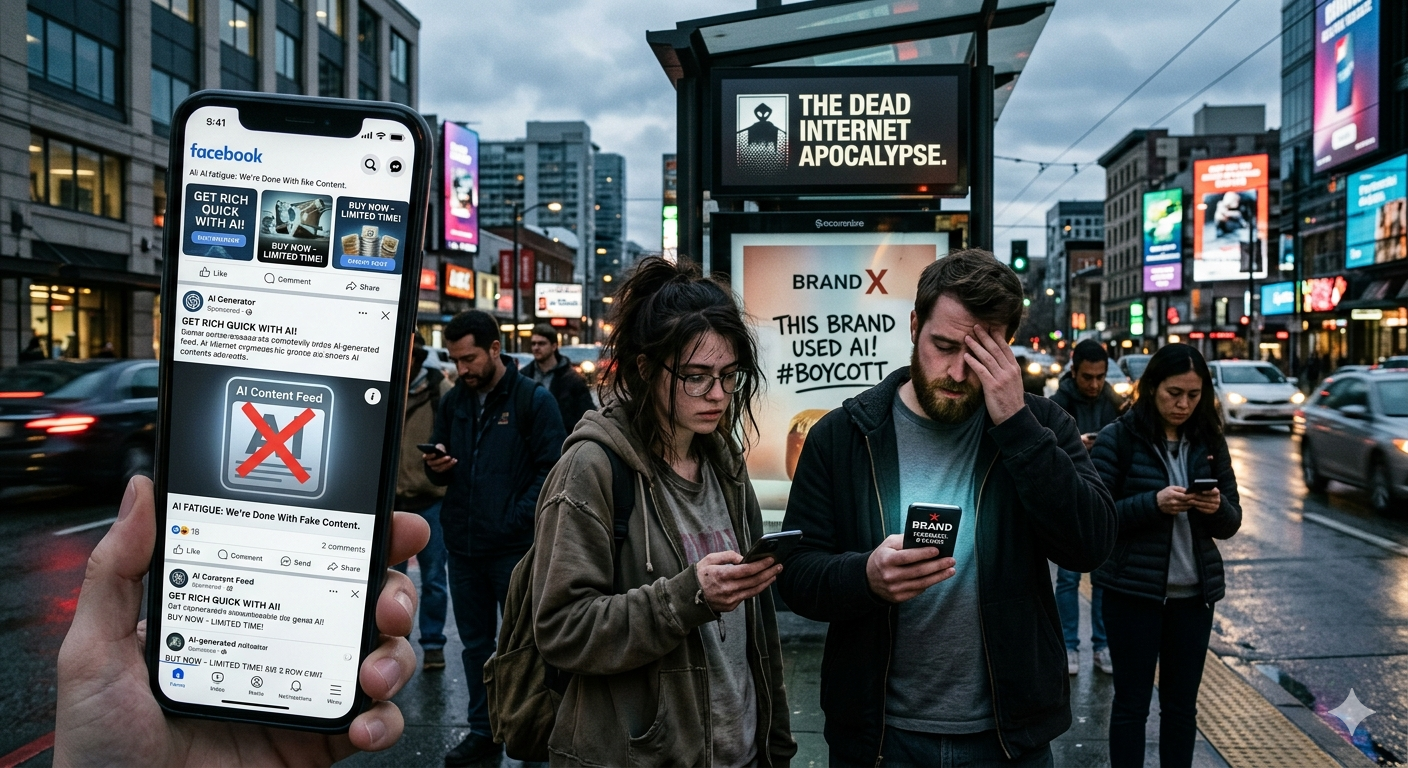 The Dead Internet Apocalypse: Why “AI Fatigue” Is Turning Audiences Against Your Brand.